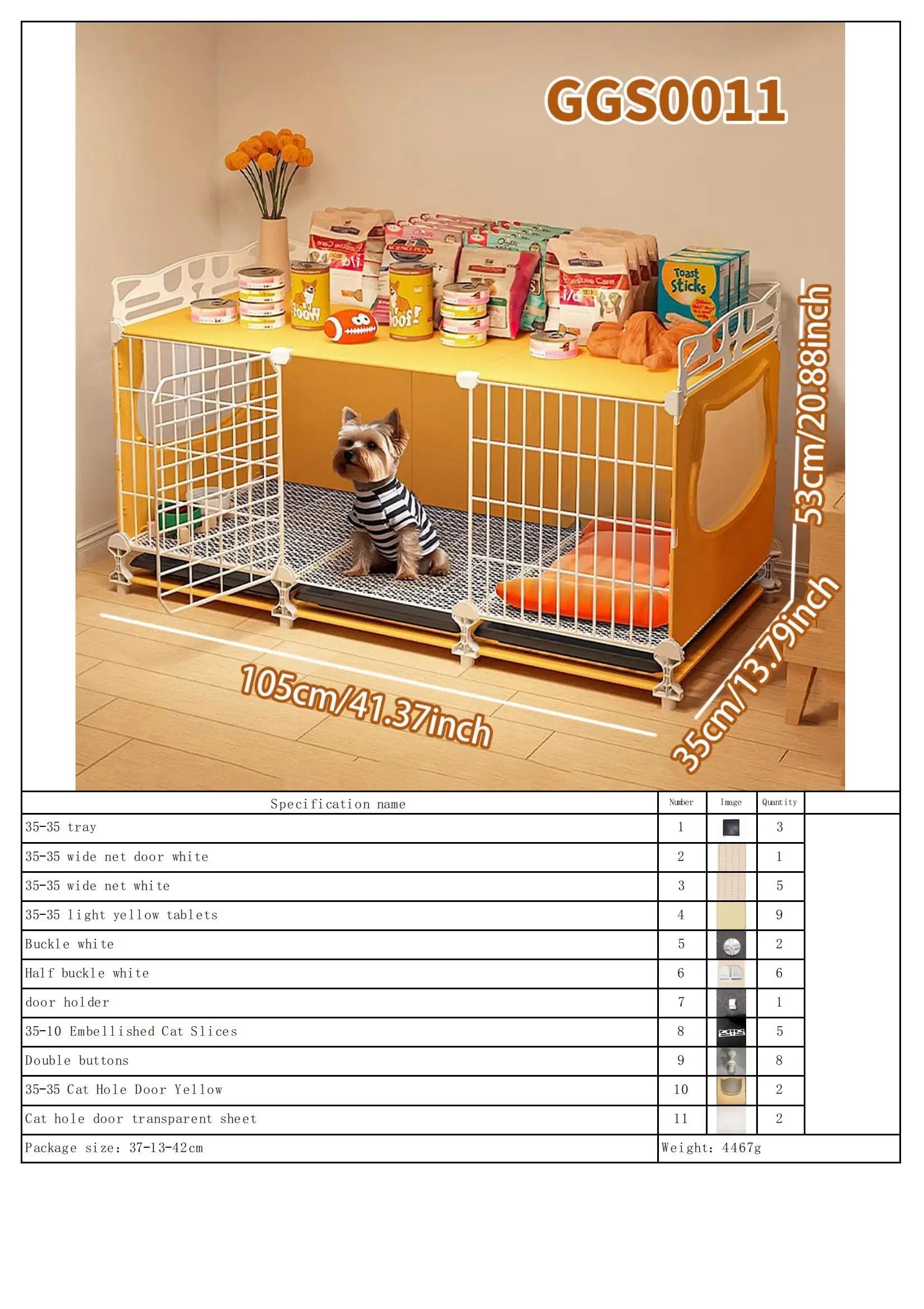 Dog Cage with Tray for Small Dogs