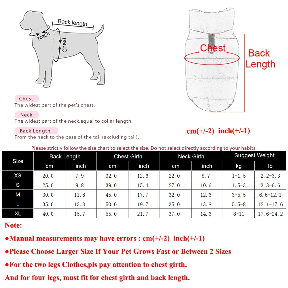 Winter Pet Dog Clothes For Small Medium Dogs
