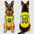 2026 Football Style Pet Soccer Jersey 10 Dog Shirt Yellow Mesh Puppy Football Vest Small Large Dogs