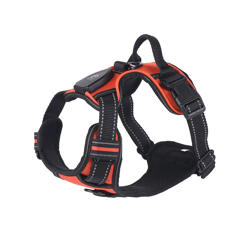 LED Glowing Luminous Dog Harness Vest with Three Light Modes Rechargeable