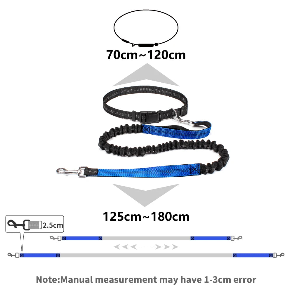 Hand Free Dog Leash for Pet Walking Running Jogging Adjustable
