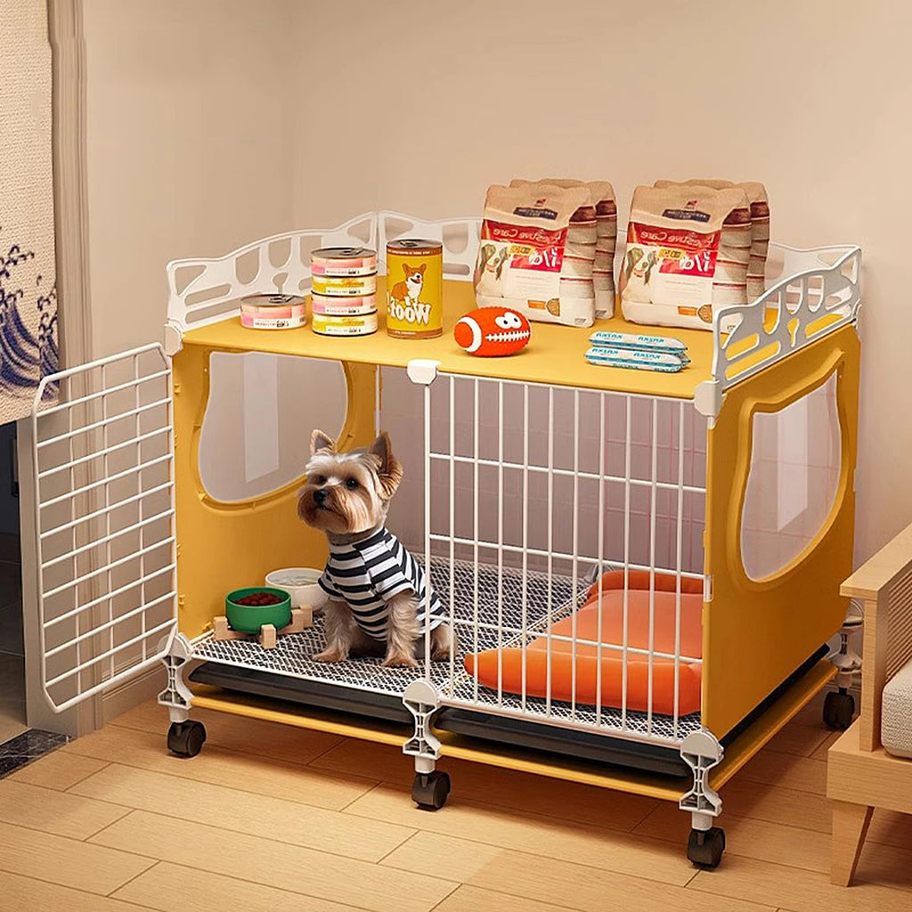 Dog Cage with Tray for Small Dogs