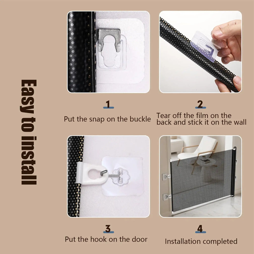Dog Gates For Doorways Retractable Mesh Pet Gate