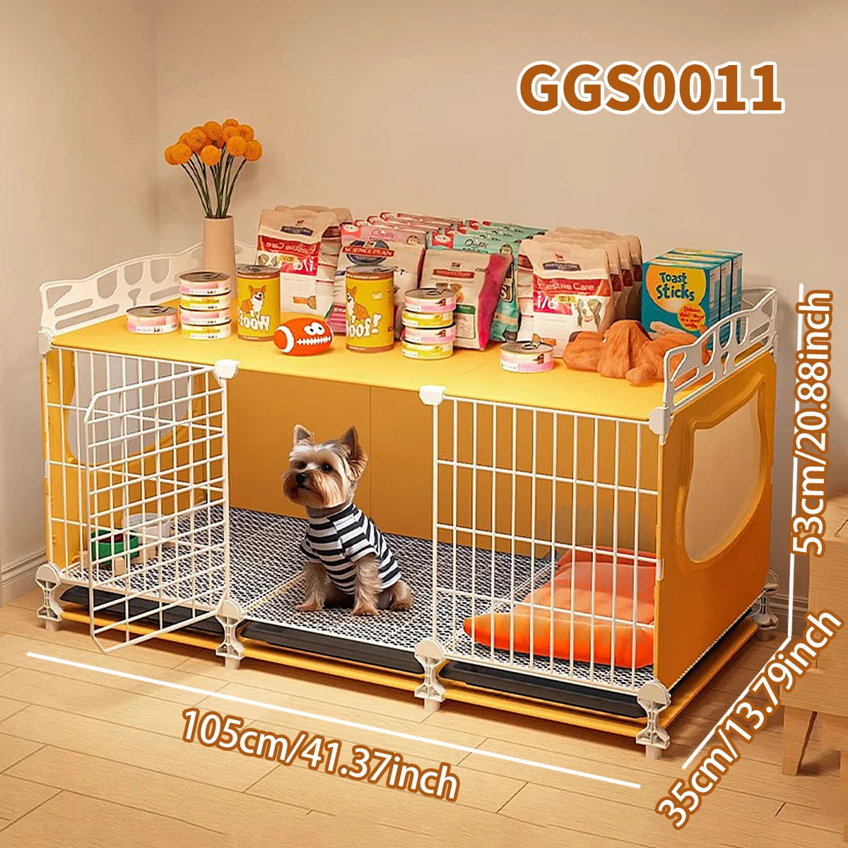 Dog Cage with Tray for Small Dogs