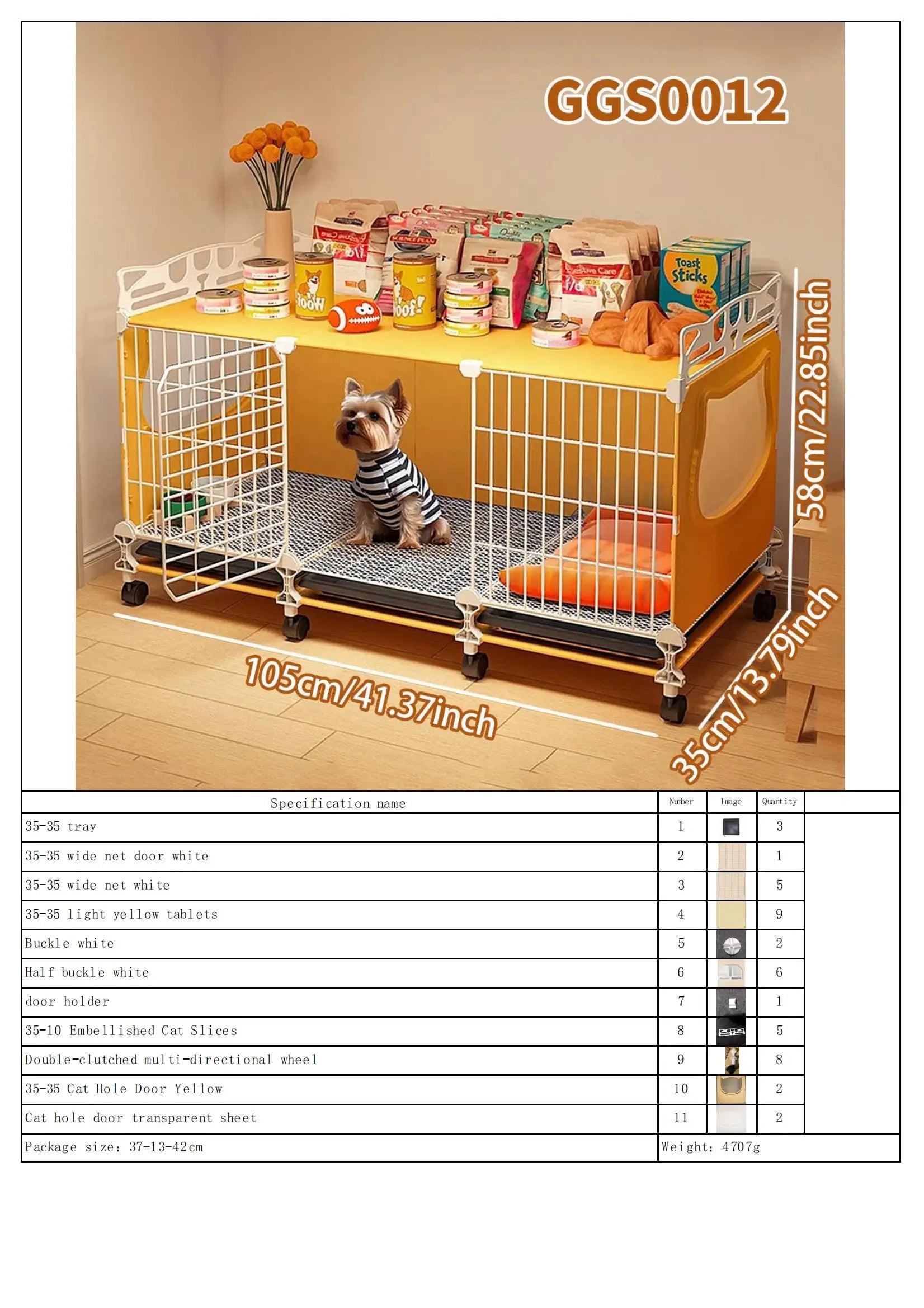 Dog Cage with Tray for Small Dogs