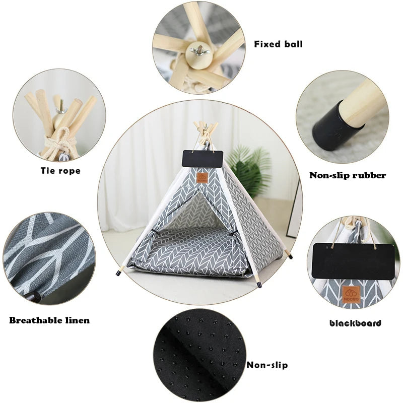 Pet Teepee for Dogs Puppy and Cat Bed with Cushion