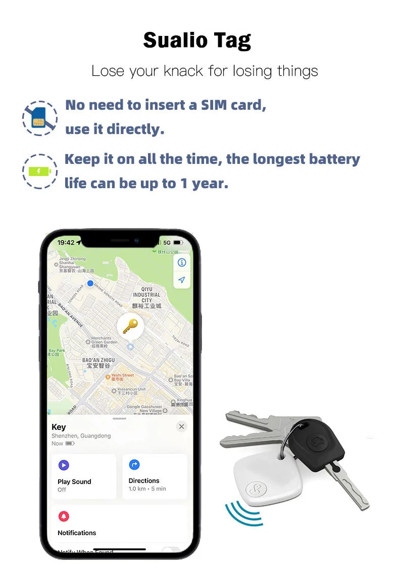 Bluetooth Mini Tracking Device for Apple Find My APP Smart Tag