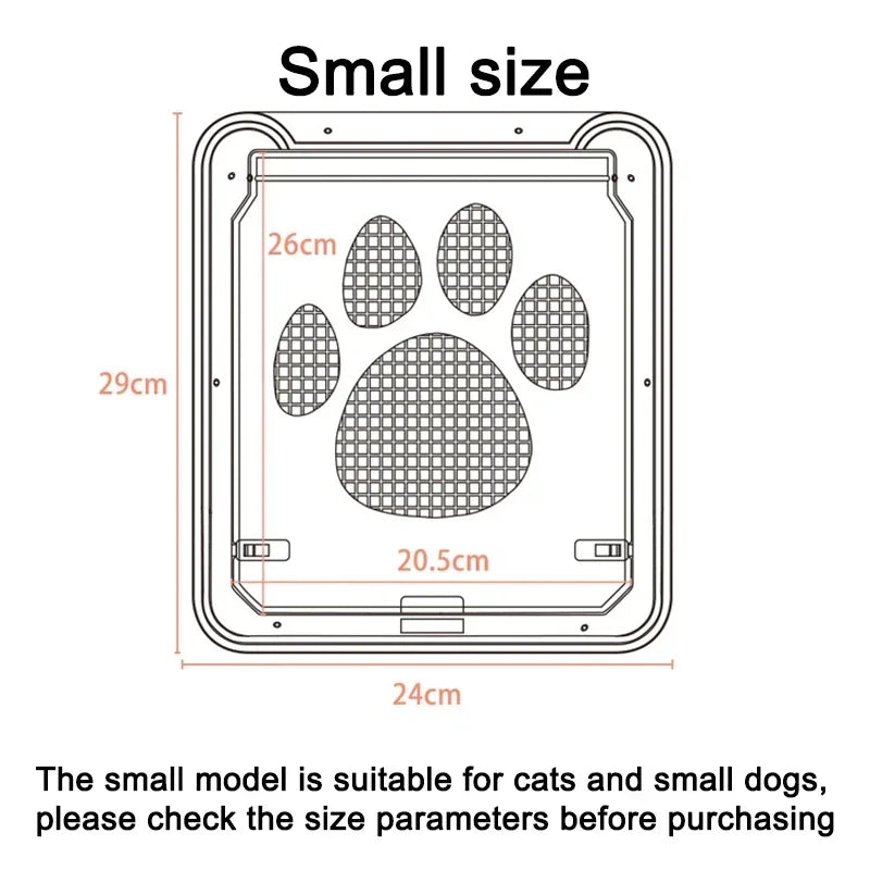 Pet Gate Cat Door Safe Lockable Magnetic Screen Outdoor for Dogs and  Cats