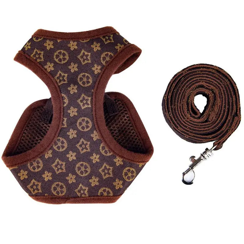 Designer Dog Harness and Leashes Set Classic Pattern