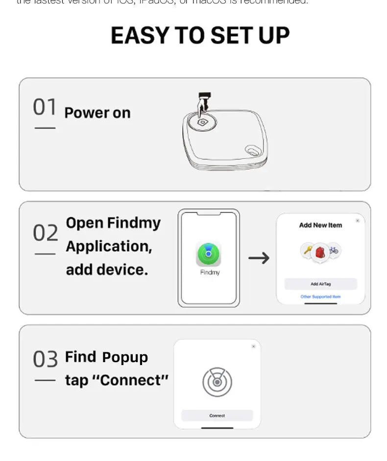 Bluetooth Mini Tracking Device for Apple Find My APP Smart Tag
