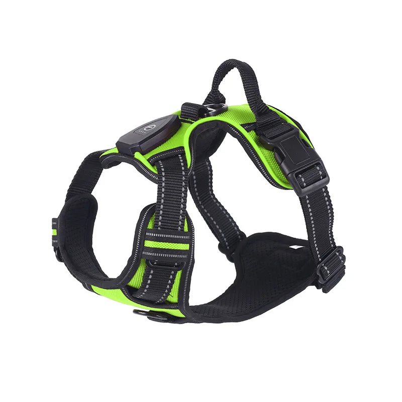 LED Glowing Luminous Dog Harness Vest with Three Light Modes Rechargeable