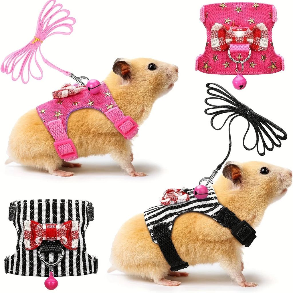 2pcs/set Hamster Harness And Leash Walking Set,
