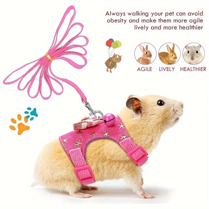 2pcs/set Hamster Harness And Leash Walking Set,