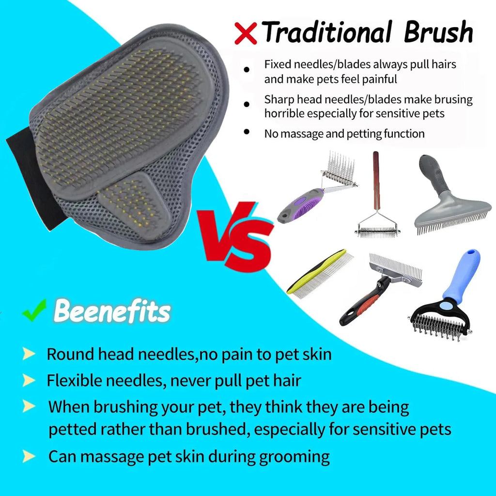 Pet Grooming Glove Hair Removal