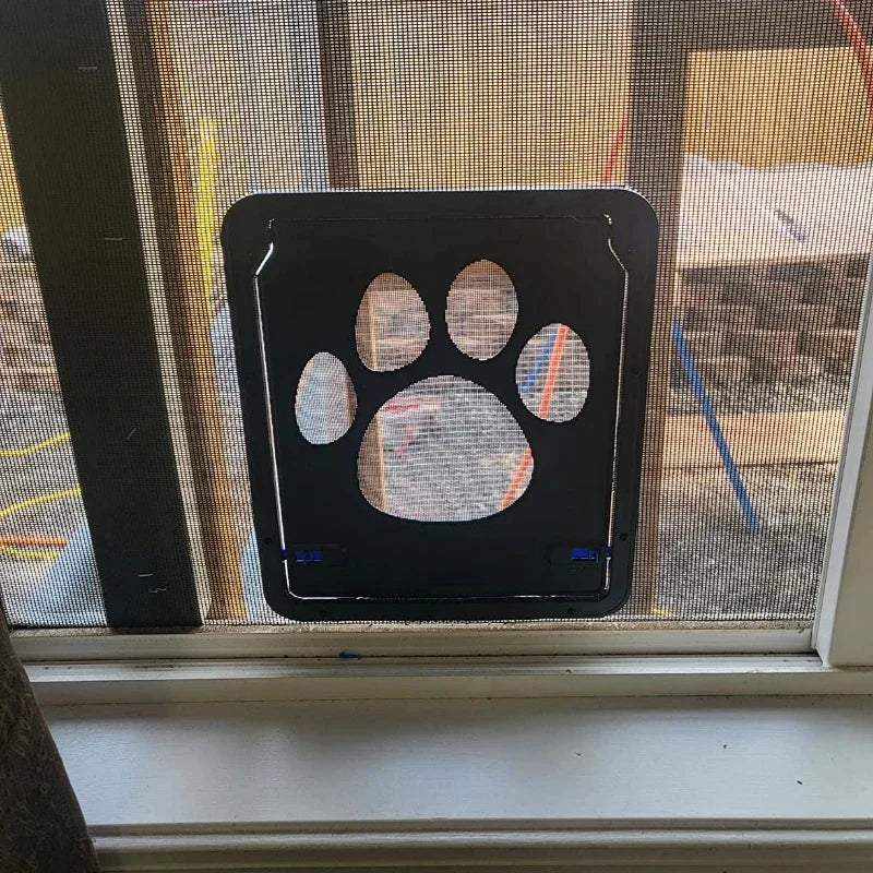 Pet Gate Cat Door Safe Lockable Magnetic Screen Outdoor for Dogs and  Cats