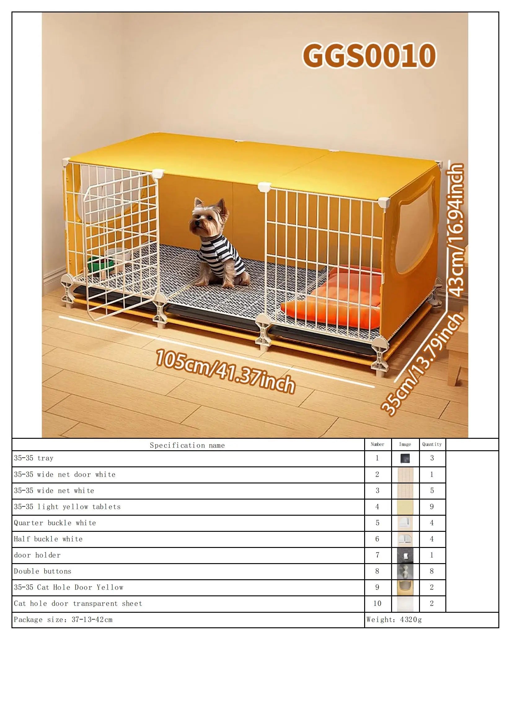 Dog Cage with Tray for Small Dogs