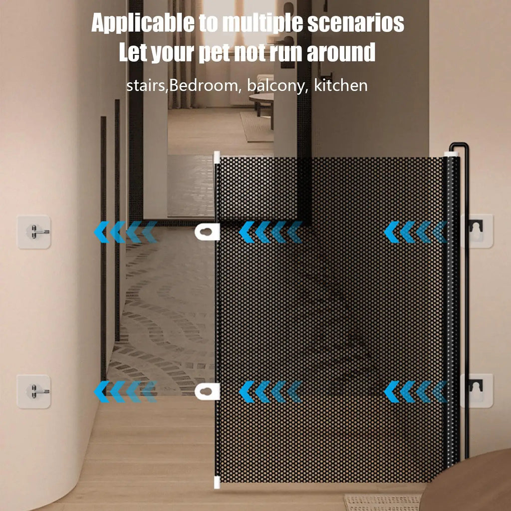 Dog Gates For Doorways Retractable Mesh Pet Gate