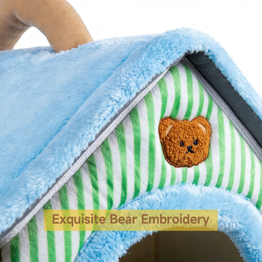 Foldable Pet House Removable Washable for Extra Small Dogs and Small and Medium Cats