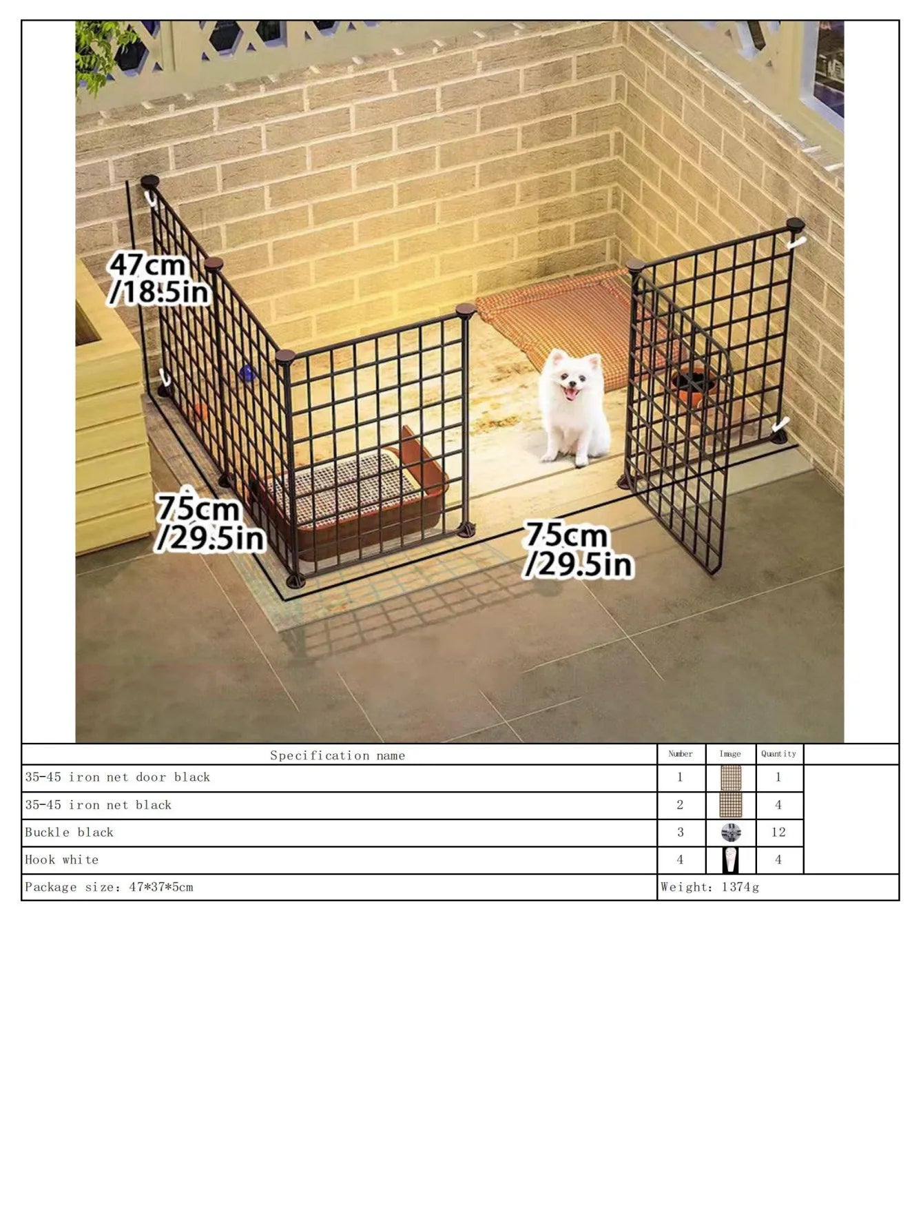 Dog Fence Type Home Indoor Pet Fence for Small Size Dogs