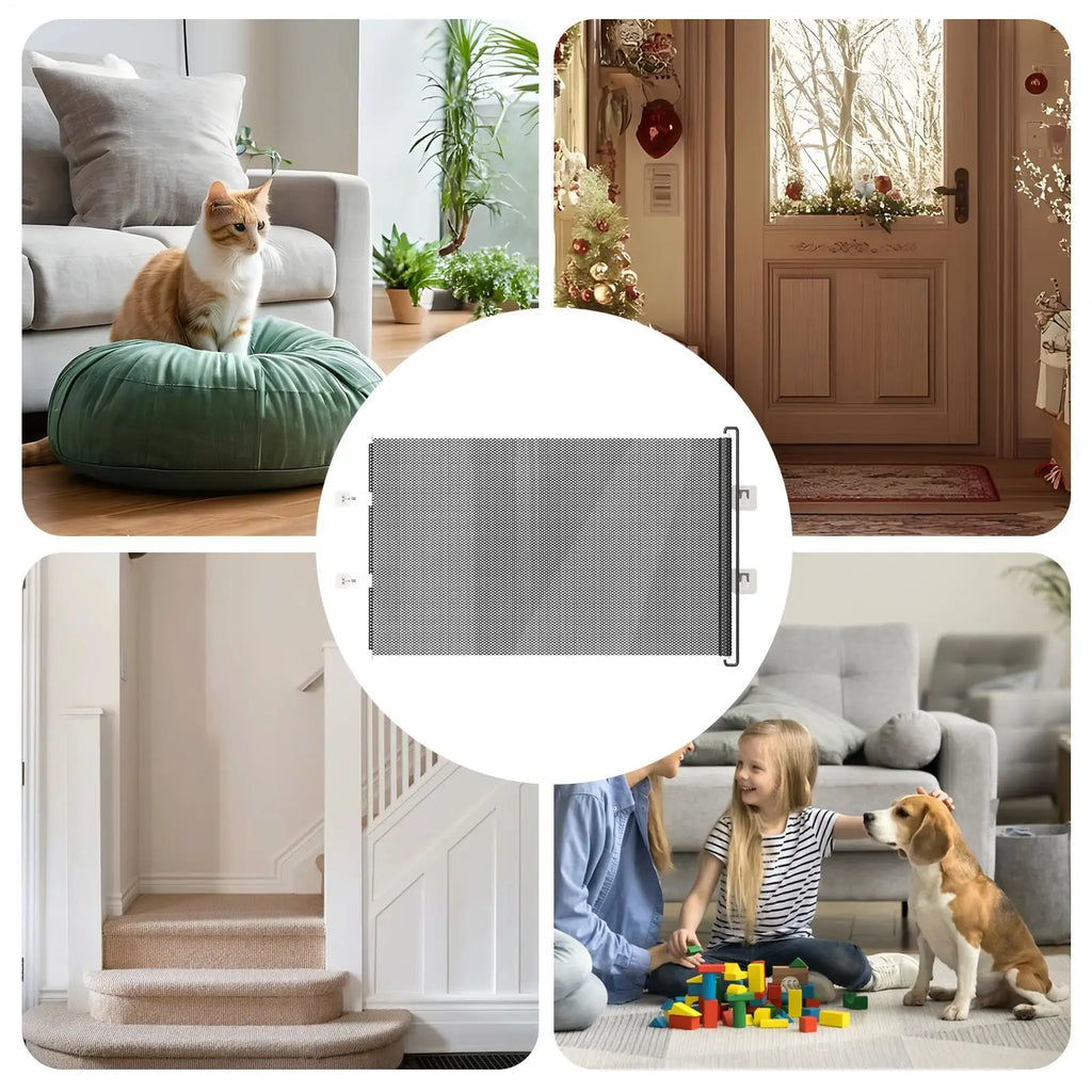 Dog Gates For Doorways Retractable Mesh Pet Gate