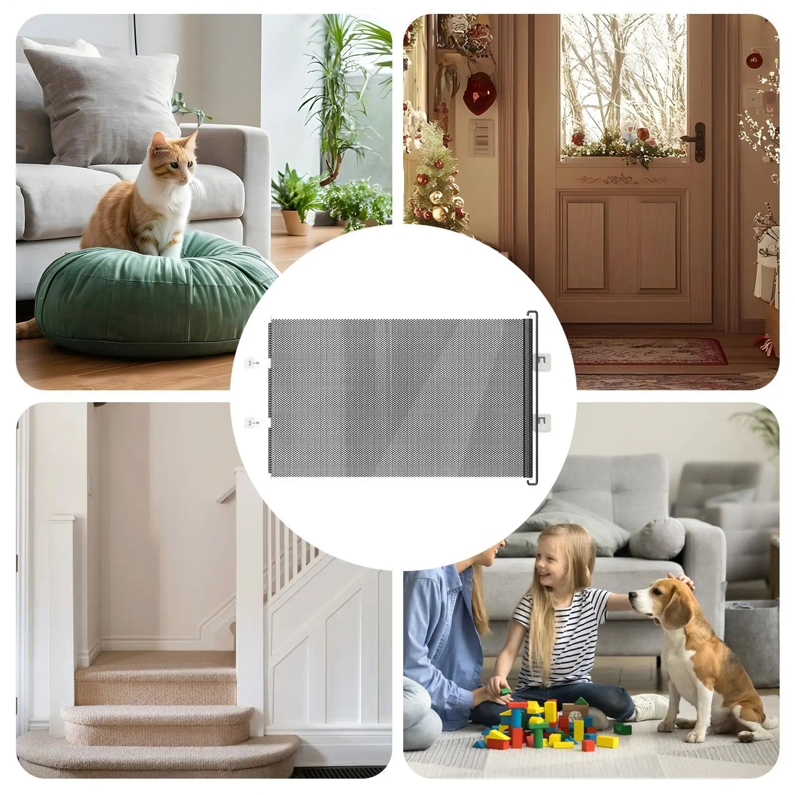 Dog Gates For Doorways Retractable Mesh Pet Gate