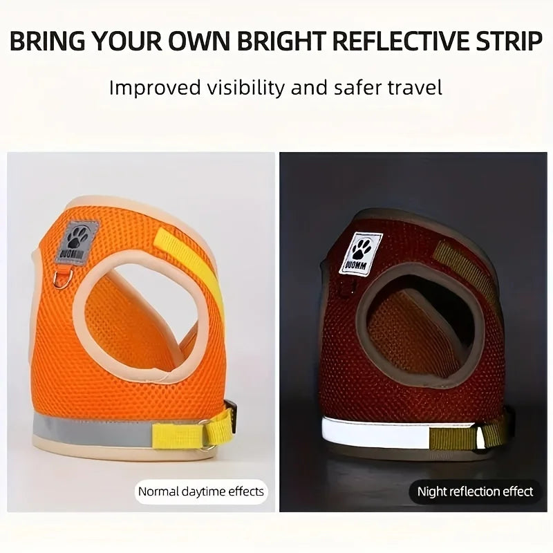Adjustable Reflective Breathable Cat/Puppy Vests Anti-Escape Pet Leash