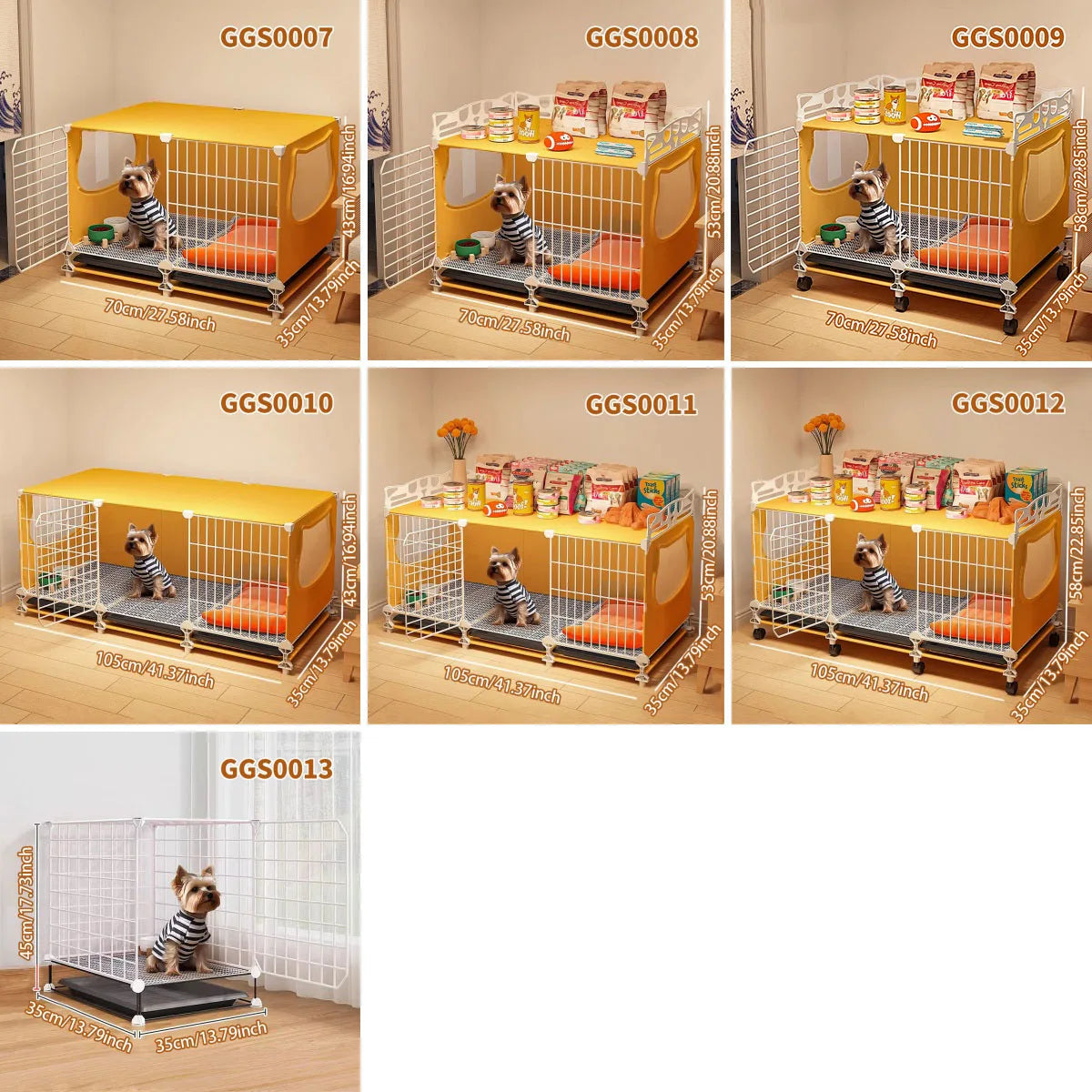Dog Cage with Tray for Small Dogs