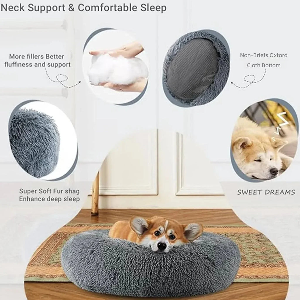 6 Sizes Round Pet Bed for Warm Sleeping