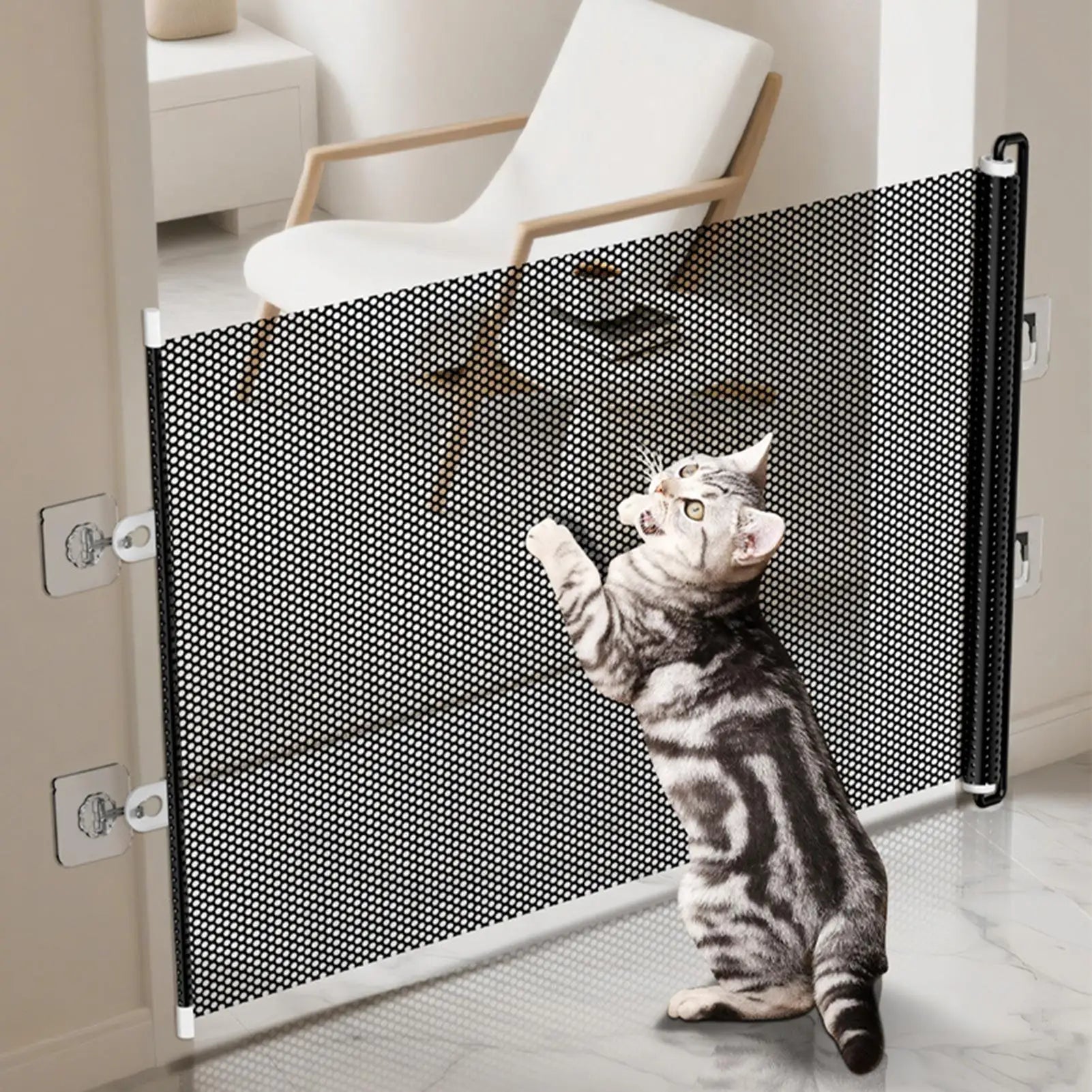 Dog Gates For Doorways Retractable Mesh Pet Gate