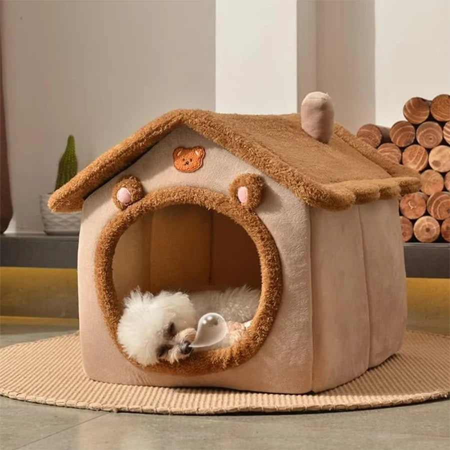 Foldable Pet House Removable Washable for Extra Small Dogs and Small and Medium Cats