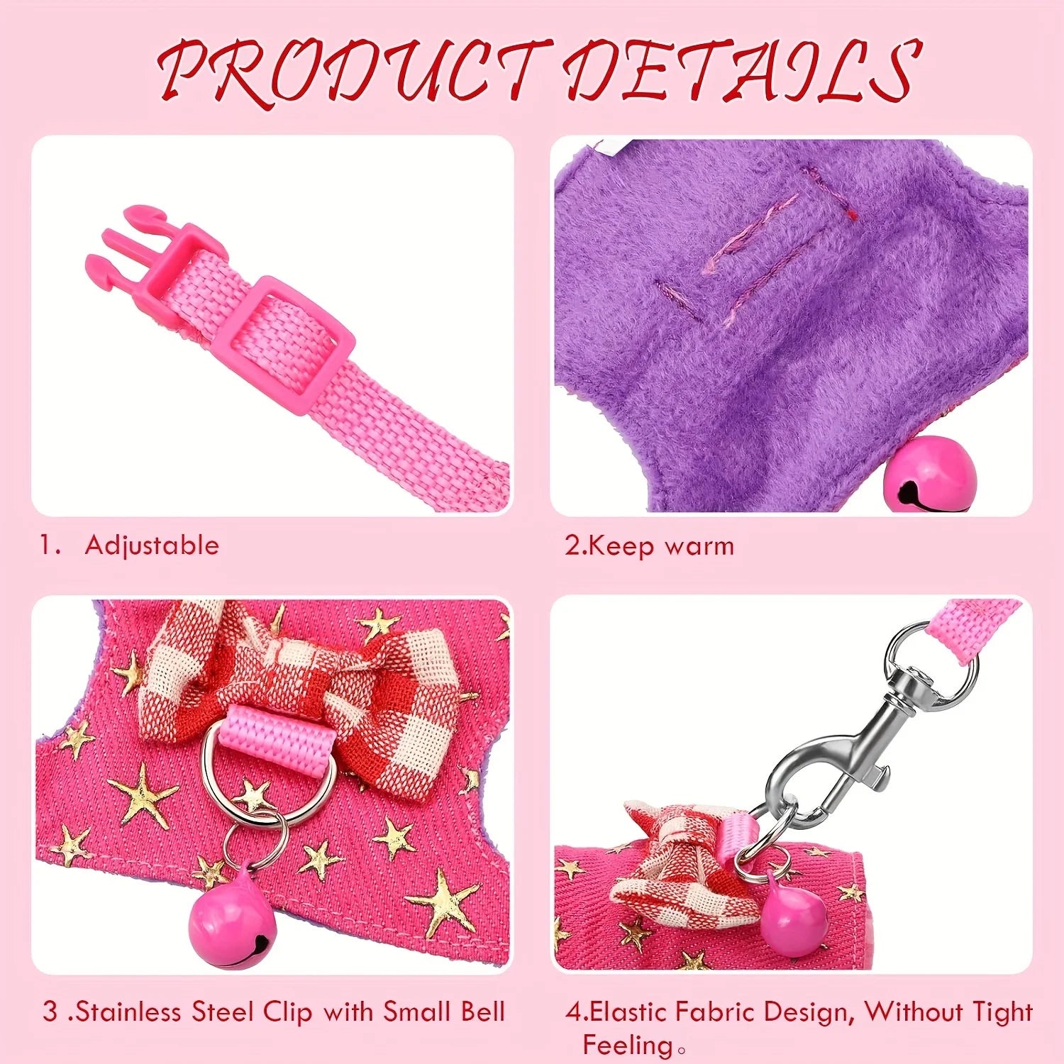 2pcs/set Hamster Harness And Leash Walking Set,