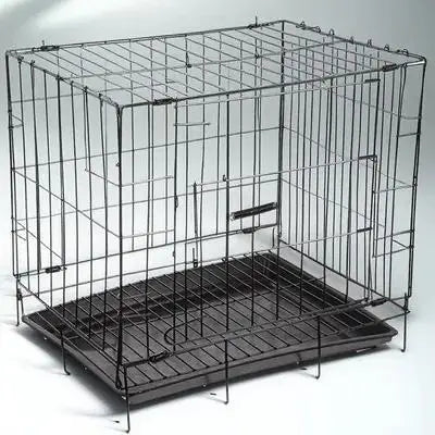 1 Set Folding Iron Wire Pet Crate Dog Cage Metal Kennel Detachable Tray Easy Assembly Design for  Pet Crate
