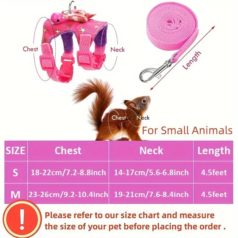 2pcs/set Hamster Harness And Leash Walking Set,