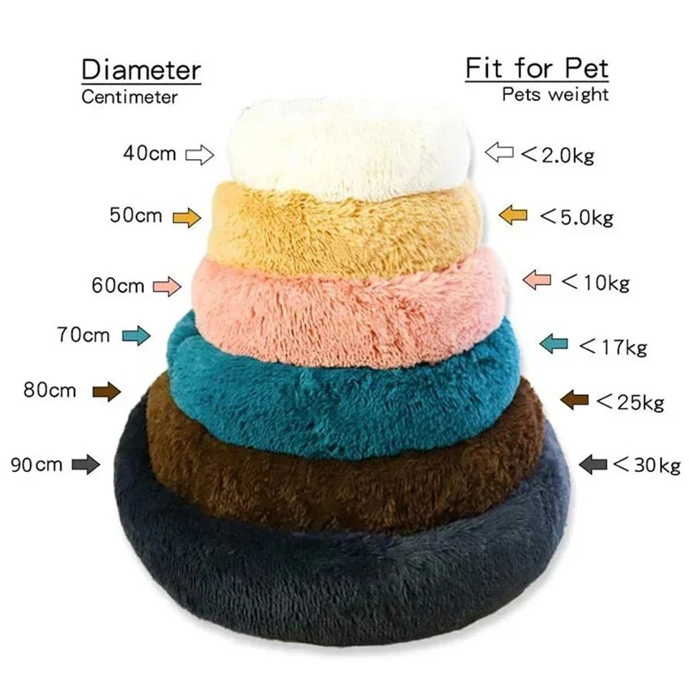 6 Sizes Round Pet Bed for Warm Sleeping