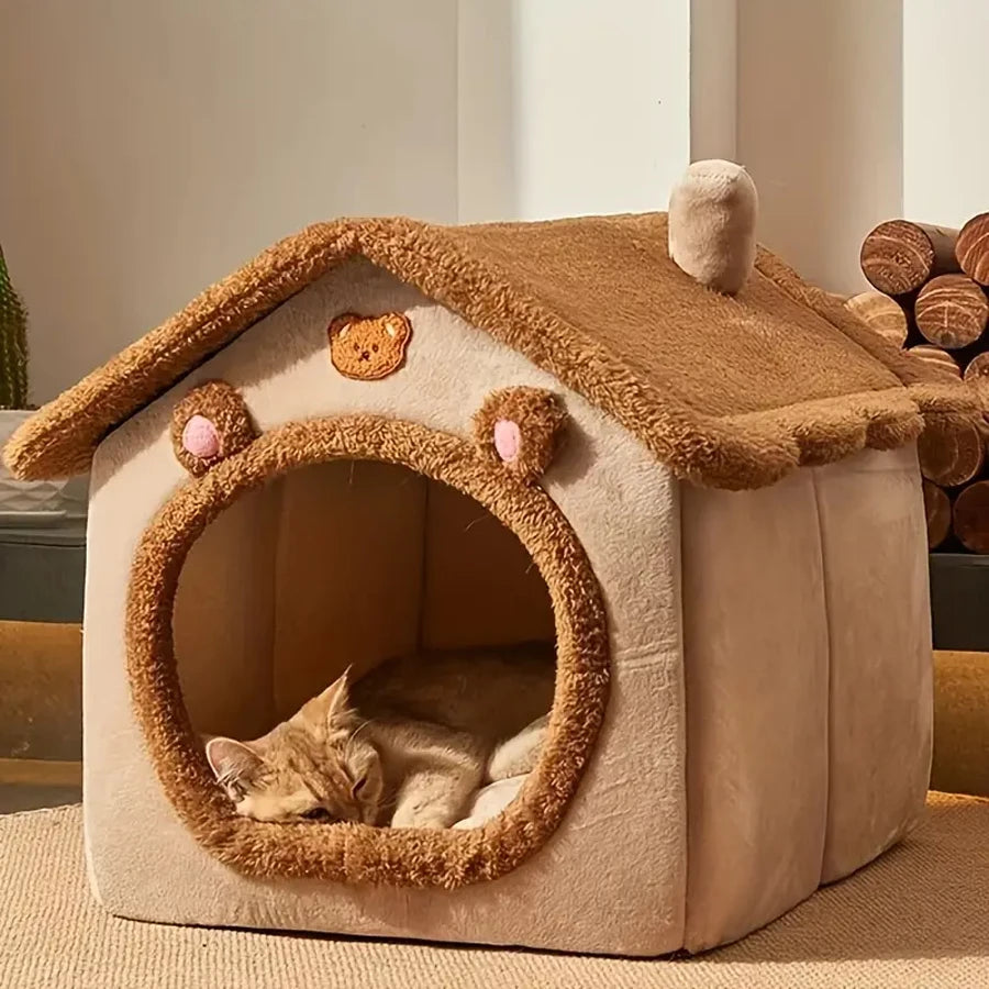 Foldable Pet House Removable Washable for Extra Small Dogs and Small and Medium Cats