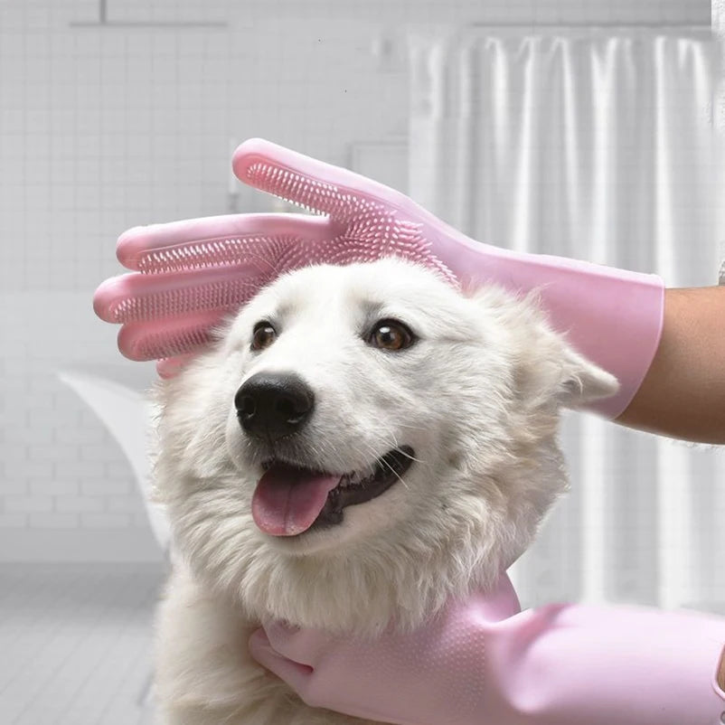 Pet bath Scrub brush Gloves