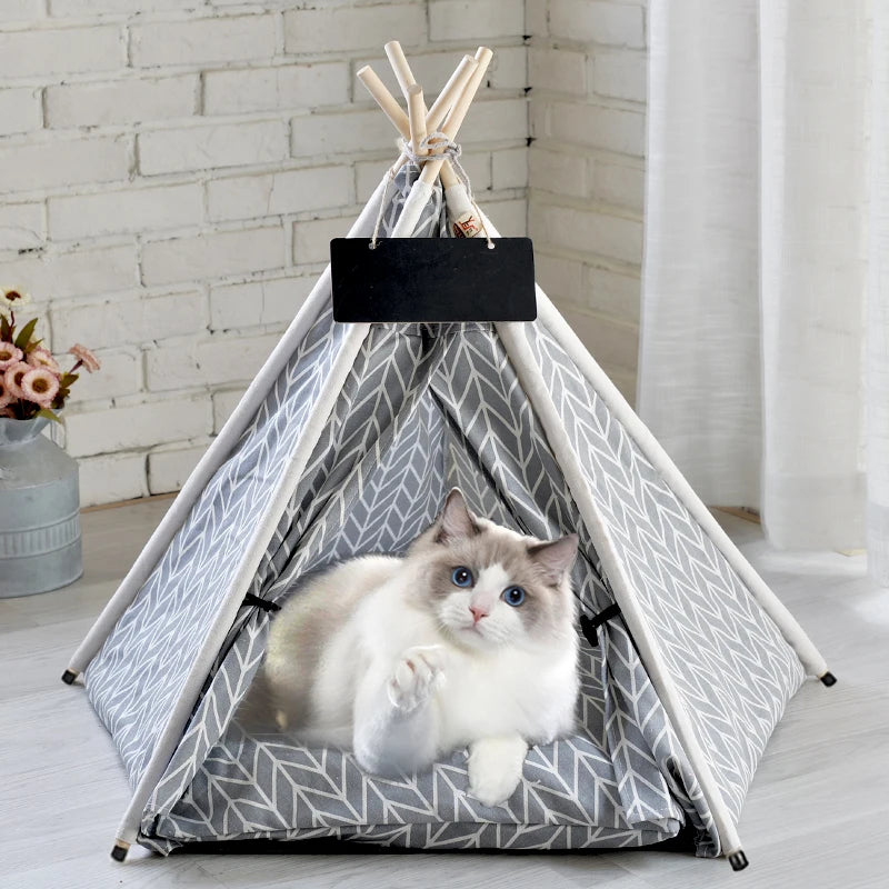 Pet Teepee for Dogs Puppy and Cat Bed with Cushion