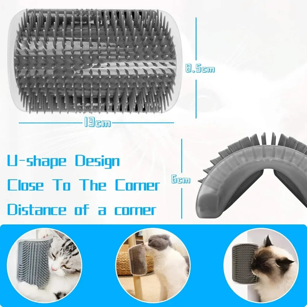 Cat Corner Scratcher Self Groomer with Catnip