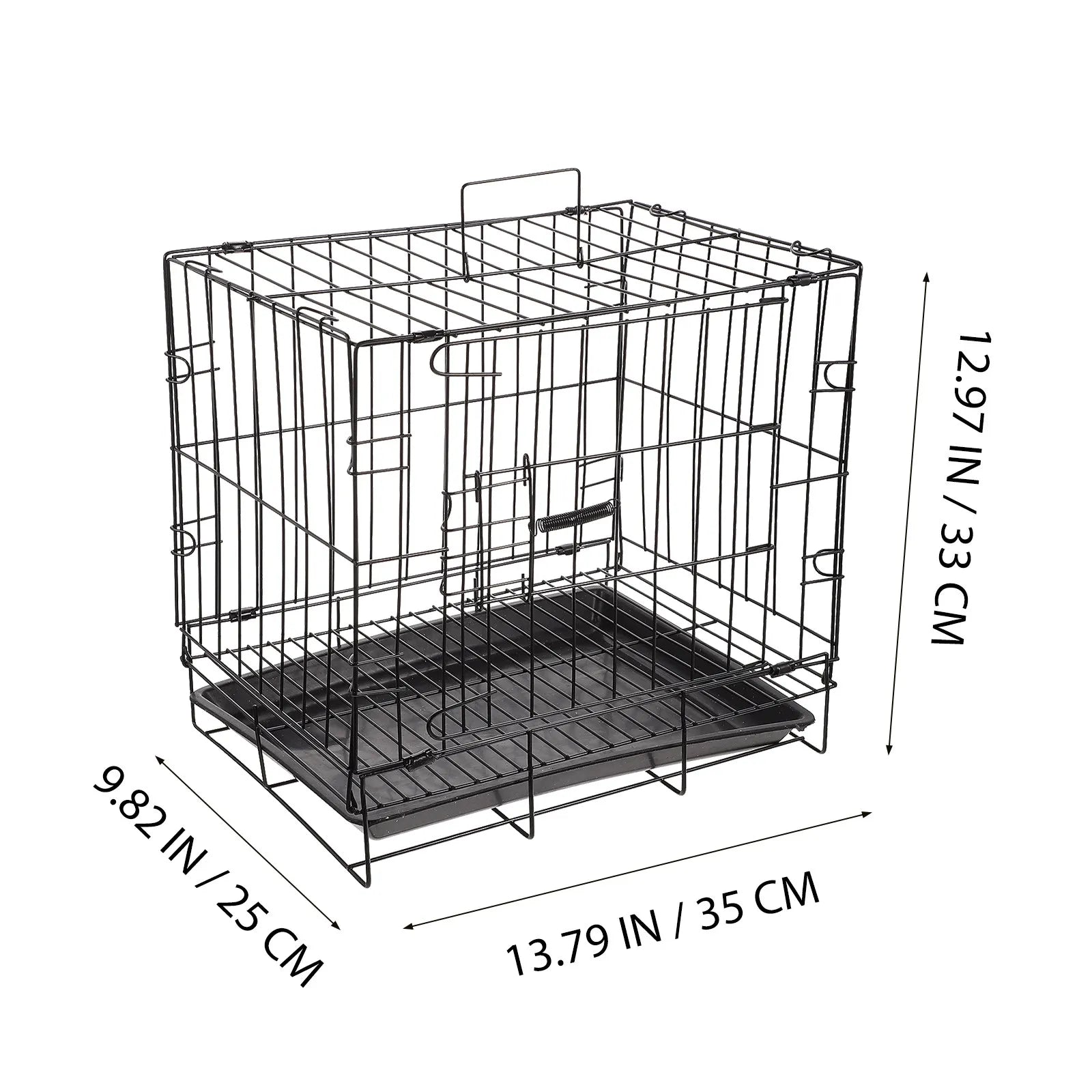 1 Set Folding Iron Wire Pet Crate Dog Cage Metal Kennel Detachable Tray Easy Assembly Design for  Pet Crate