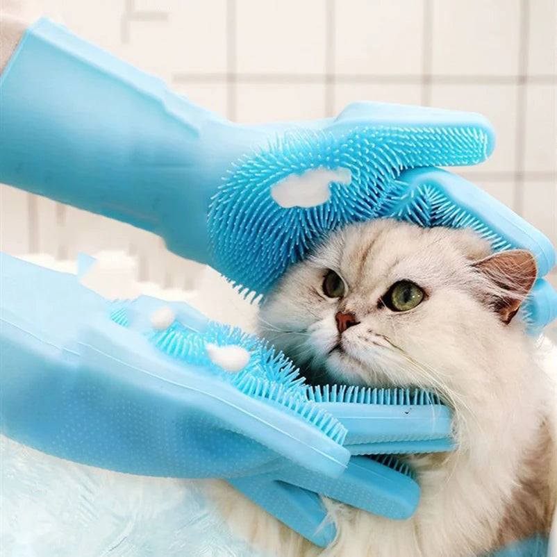 Pet bath Scrub brush Gloves