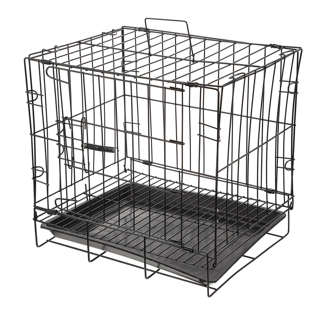 1 Set Folding Iron Wire Pet Crate Dog Cage Metal Kennel Detachable Tray Easy Assembly Design for  Pet Crate