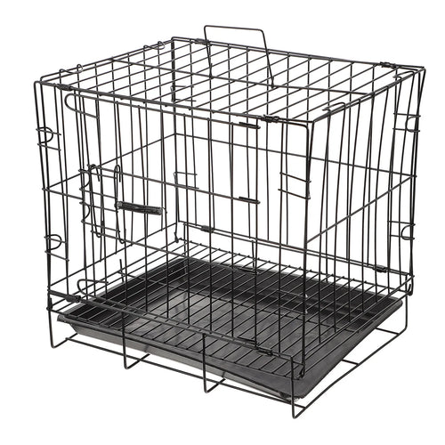 1 Set Folding Iron Wire Pet Crate Dog Cage Metal Kennel Detachable Tray Easy Assembly Design for  Pet Crate