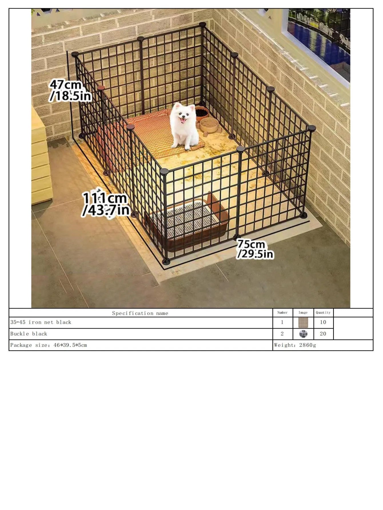 Dog Fence Type Home Indoor Pet Fence for Small Size Dogs