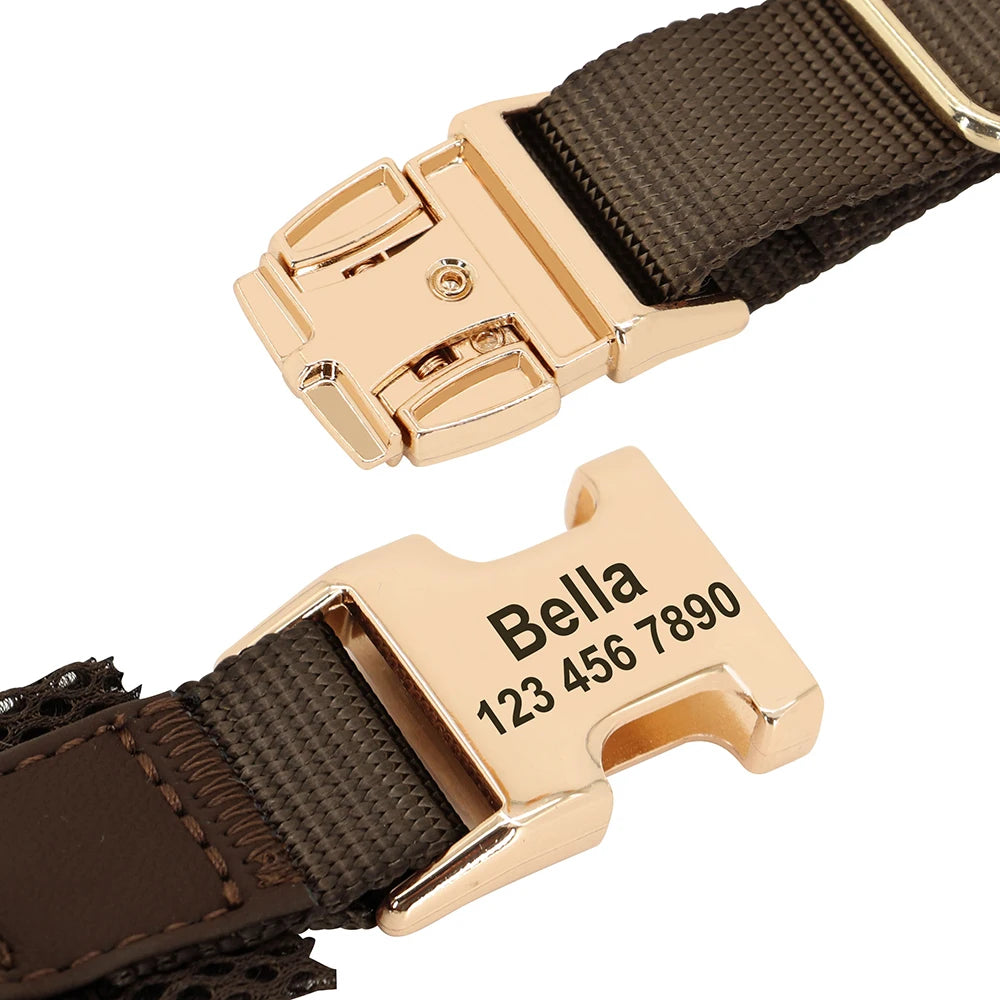 Personalized Large Dog Harness Adjustable Engraved Mesh Leather Pet Harness Vest