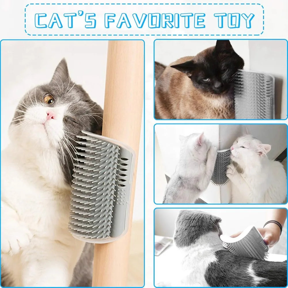 Cat Corner Scratcher Self Groomer with Catnip