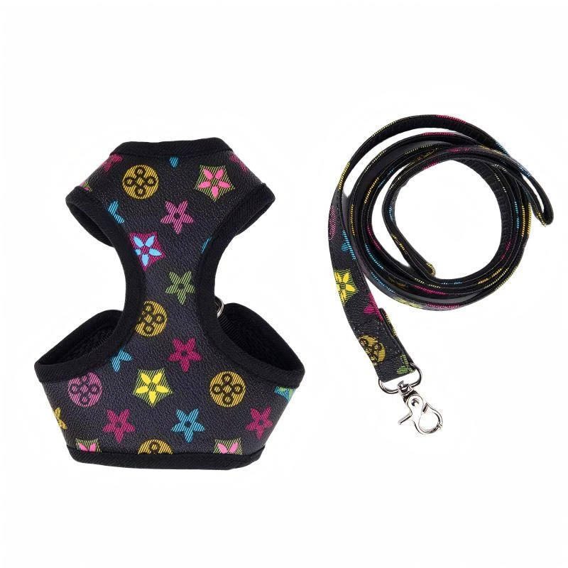 Designer Dog Harness and Leashes Set Classic Pattern