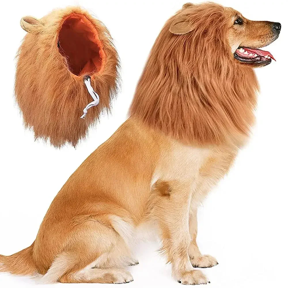 Halloween Accessories Pet Lion Head Wig