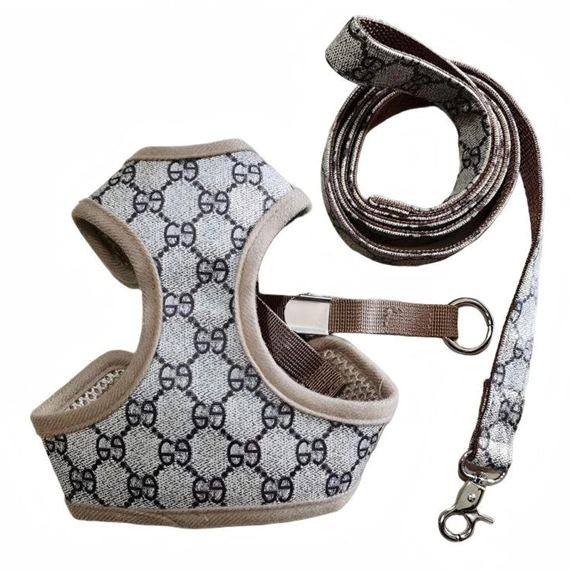 Designer Dog Harness and Leashes Set Classic Pattern