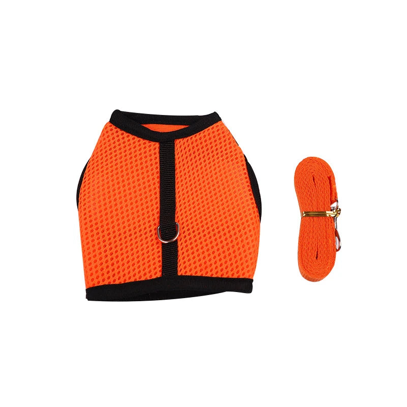 Mesh Breathable Rabbit Harness and Leash Set for Rabbits