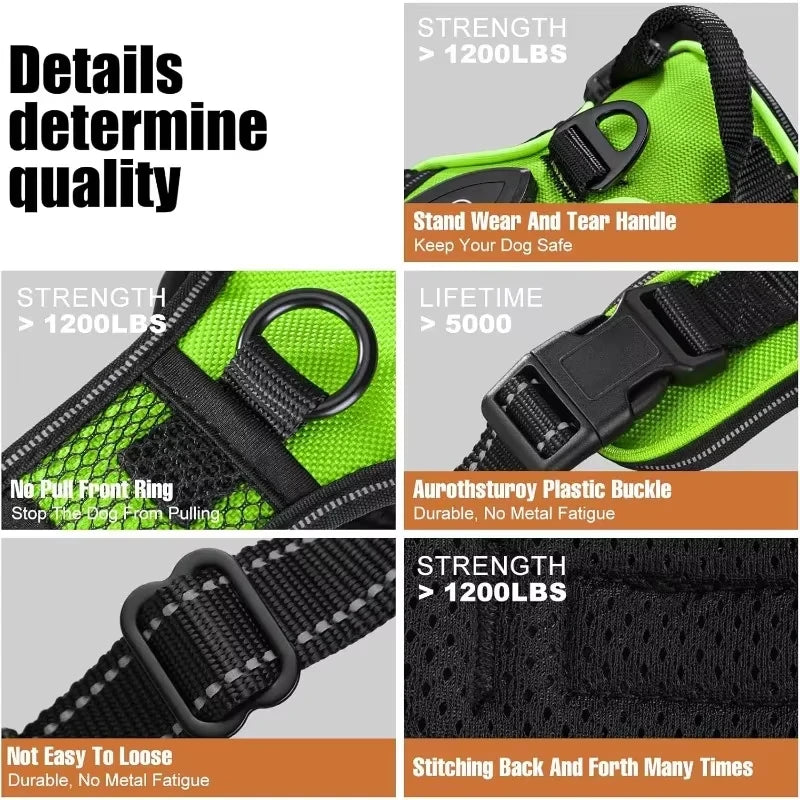 LED Glowing Luminous Dog Harness Vest with Three Light Modes Rechargeable